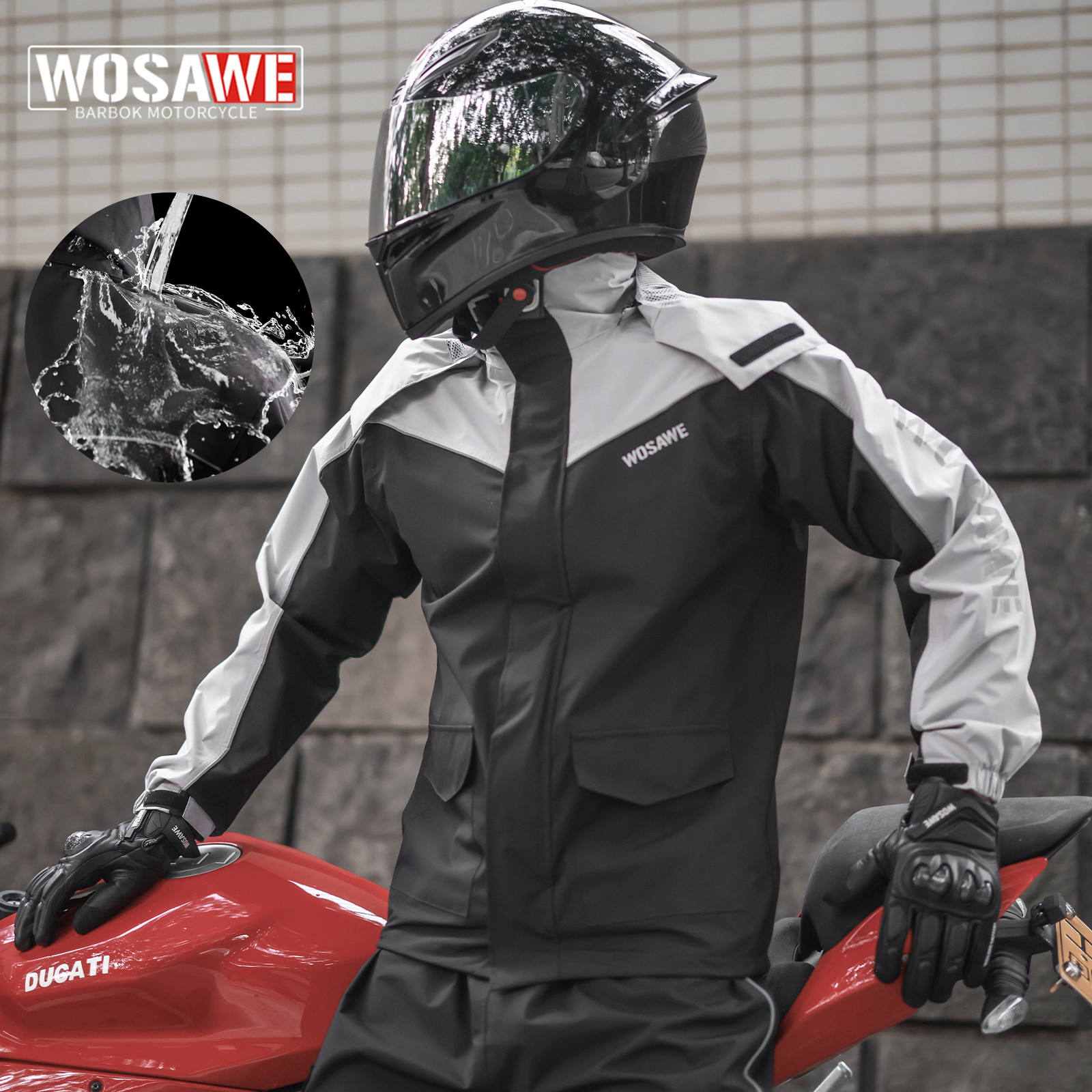 WOSAWE Motorcycle Raincoat Men – Motorcycle Rain Suit recenzja i cena
