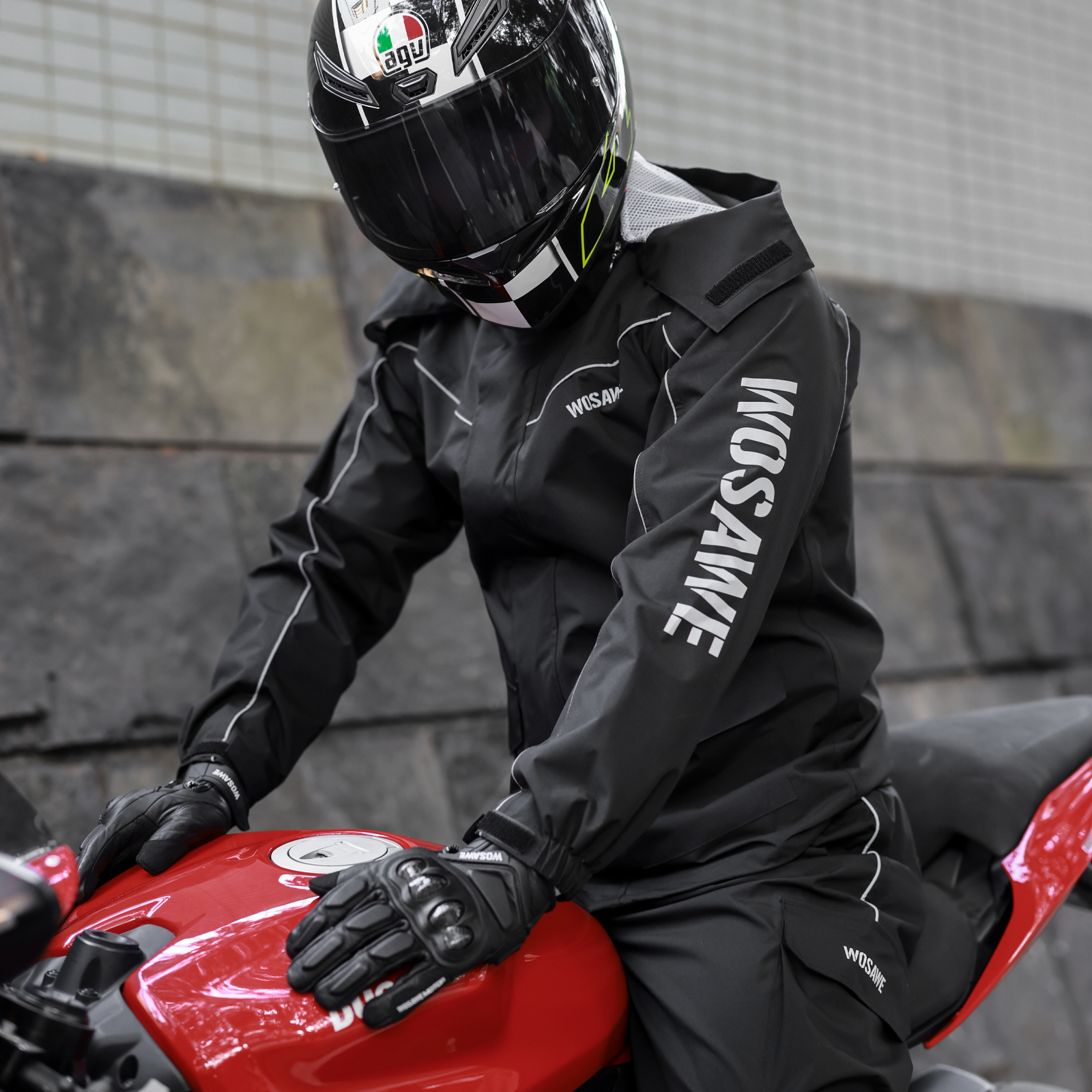 WOSAWE Motorcycle Raincoat Men – Motorcycle Rain Suit recenzja i cena