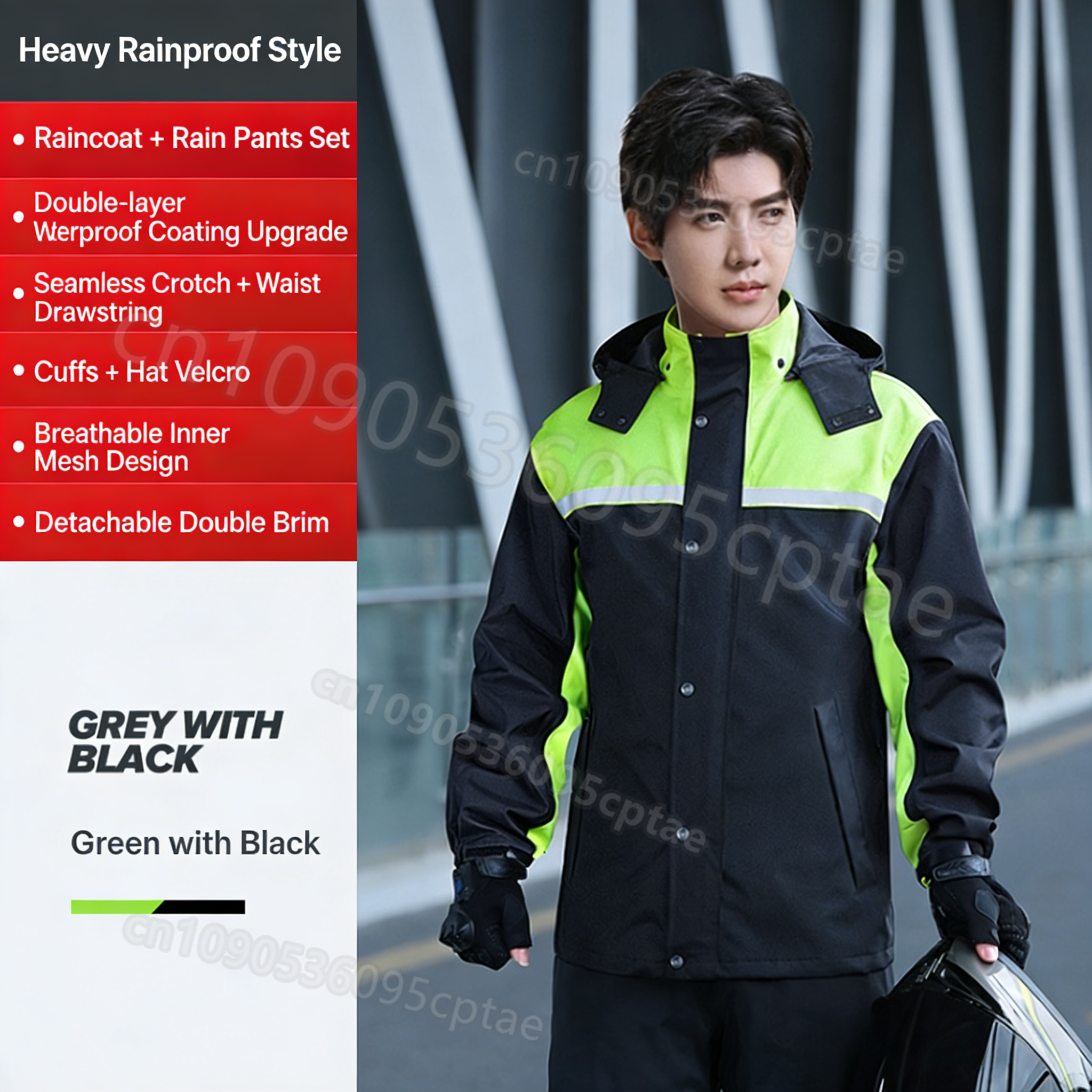 Raincoat  Rain Pants Suit Men' – Motorcycle Rain Suit recenzja i cena