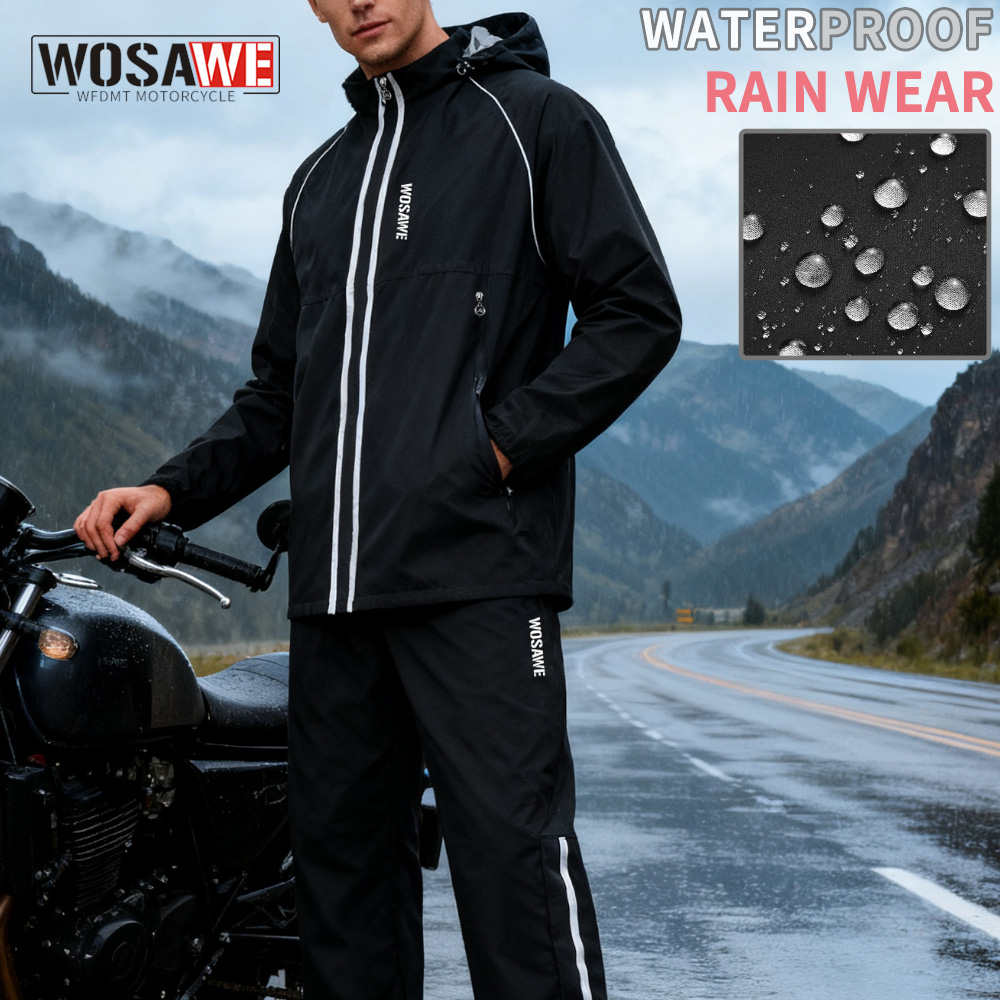 WOSAWE Motorcycle Raincoat Ref – Motorcycle Rain Suit recenzja i cena