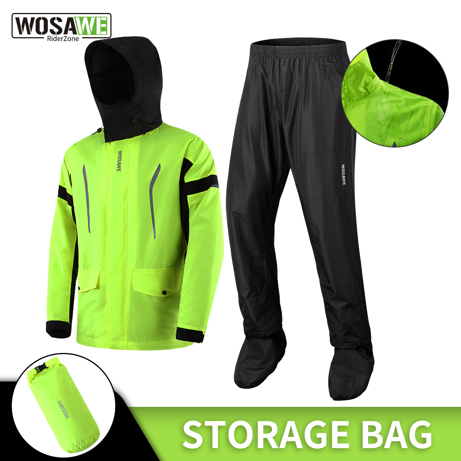 WOSAWE Motorcycle Raincoat Men – Motorcycle Rain Suit recenzja i cena