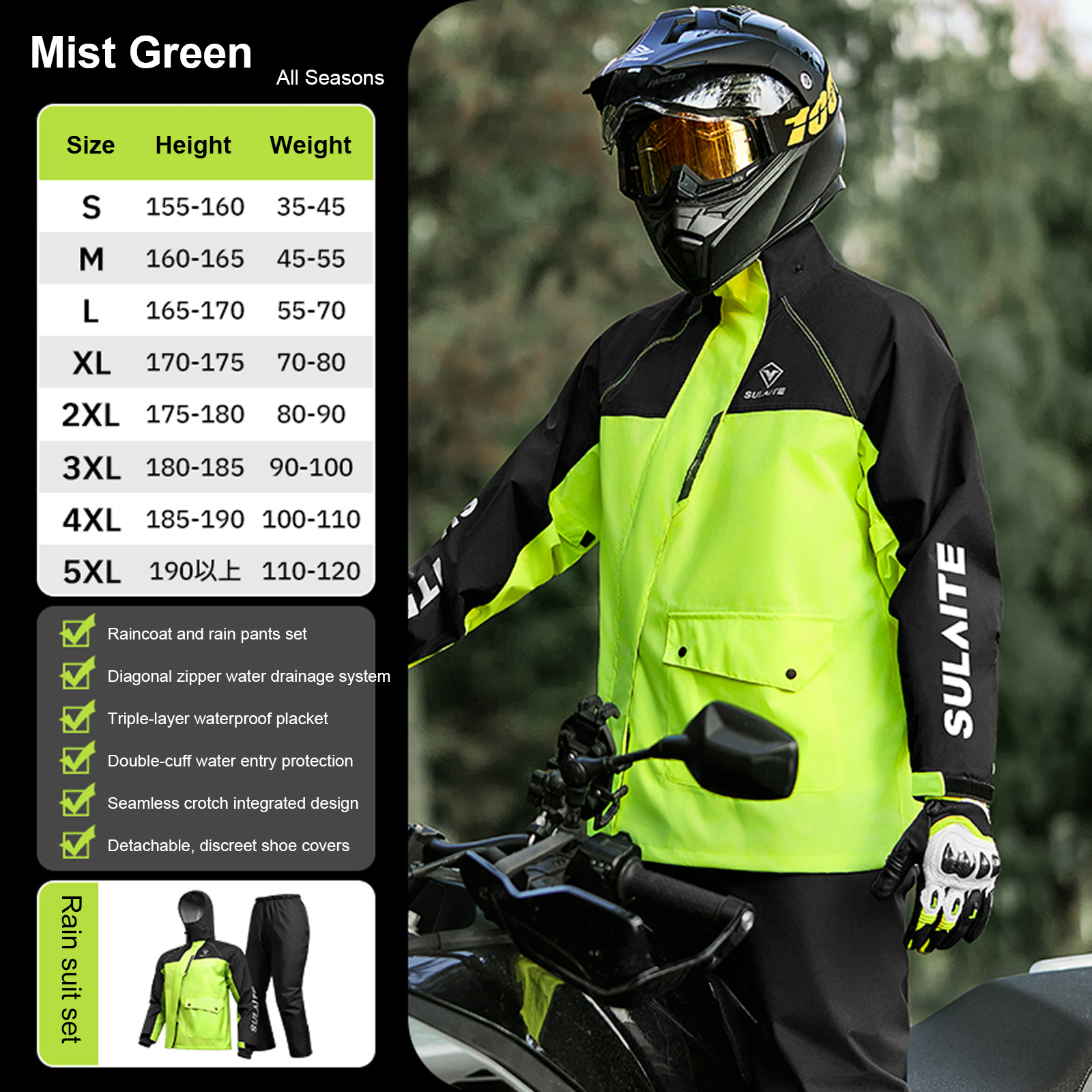 Motorcycle Rain Suit for Men & – Motorcycle Gear Cycle recenzja i cena